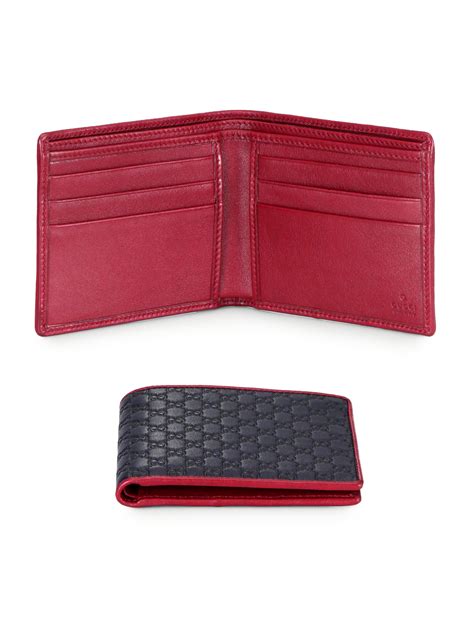 gucci leather bifold wallet red|gucci bifold wallet microguccissima black.